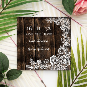 Dentelle de bois rustique Faire-part Mariage