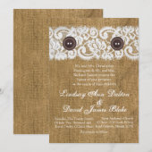 Dentelle de boucle de Faire-part de mariage 5x7 (Devant / Derrière)