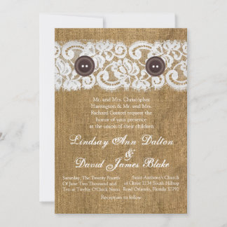 Dentelle de boucle de Faire-part de mariage 5x7