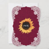 Dentelle de Bourgogne Sunflower Invitations (Dos)