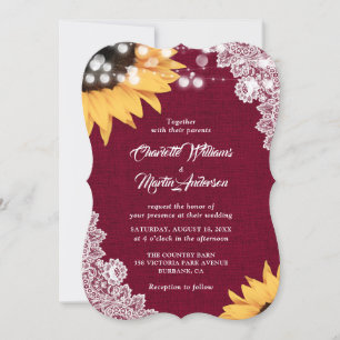 Dentelle de Bourgogne Sunflower Invitations