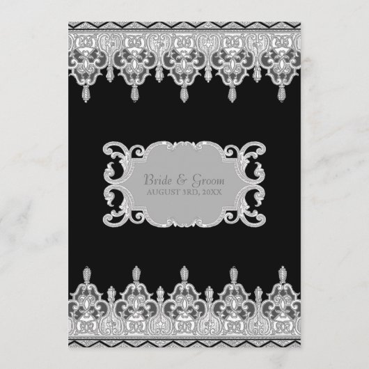Dentelle de déversement, noir et blanc - Menu du d (Dos)