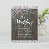 Dentelle de Faire-part de mariage florale rustique (Debout devant)