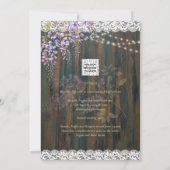 Dentelle de Faire-part de mariage florale rustique (Dos)