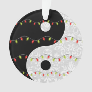 Dentelle de Faux noir et blanc Yin Yang avec lumi