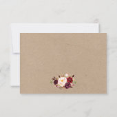 Dentelle de Mariage rustique Kraft RSVP Floral ave (Dos)