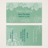 Dentelle de menthe - Enregistrer la date (Devant & derrière)