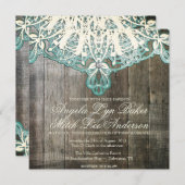 Dentelle de pays et faire-part de mariage rustique (Devant / Derrière)