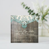 Dentelle de pays et faire-part de mariage rustique (Debout devant)