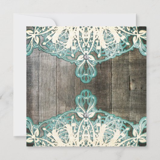 Dentelle de pays et faire-part de mariage rustique (Dos)