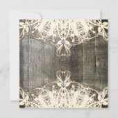 Dentelle de pays et faire-part de mariage rustique (Dos)