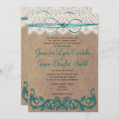 Dentelle de pays rustique Invitations de mariage T (Devant / Derrière)