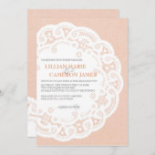 Dentelle de pêche Faire-part de mariage (Devant / Derrière)