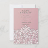 Dentelle de pêche rose élégante réponse rsvp (Dos)
