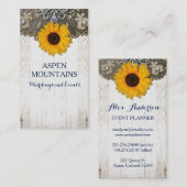 Dentelle de tournesol rustique et Cartes de visite (Devant / Derrière)