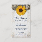 Dentelle de tournesol rustique et Cartes de visite (Dos)