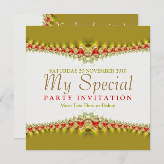 Dentelle délicate Invitation spéciale (Devant / Derrière)