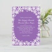 Dentelle d'hiver au Faire-part de mariage pourpre (Debout devant)