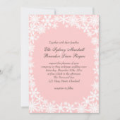 Dentelle d'hiver sur Faire-part de mariage blush (Devant)