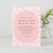 Dentelle d'hiver sur Faire-part de mariage blush (Debout devant)