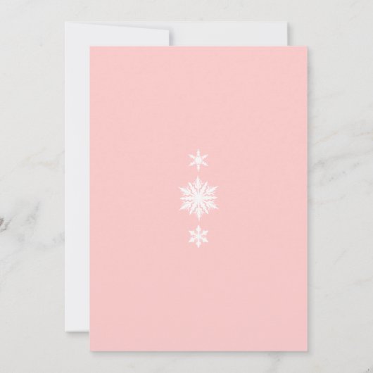 Dentelle d'hiver sur Faire-part de mariage blush (Dos)