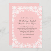 Dentelle d'hiver sur Faire-part de mariage blush (Devant / Derrière)