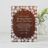 Dentelle d'hiver sur Faire-part de mariage en bois (Debout devant)