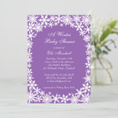 Dentelle d'hiver sur invitation de Baby shower pou (Debout devant)