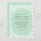 Dentelle d'hiver sur le faire-part de mariage en (Devant / Derrière)