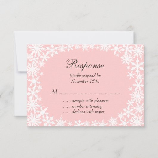 Dentelle d'hiver sur RSVP rose tendre (Devant)