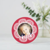 Dentelle Doily Photo Carte Saint Valentin (Debout devant)