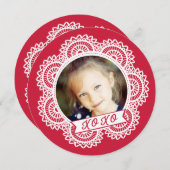 Dentelle Doily Photo Carte Saint Valentin (Devant / Derrière)