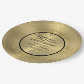 Dentelle d'or 50e anniversaire mariage assiette de (Angle)