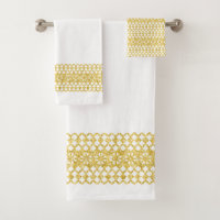 Dentelle d'or bordé de luxe sur ensemble de servie