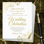 Dentelle d'or Elégant PAPIER blanc Mariage Inviter<br><div class="desc">Ces prospectus d'invitation de mariage sont le choix parfait pour la classe, le style et la beauté sur un budget. Ils utilisent le même design classe et élégant que nos invitations plus coûteuses, mais sont imprimés sur papier à dactylographier standard plutôt que sur carton afin de vous faire économiser de...</div>