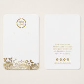 Dentelle d'or Faux logo personnalisé oreille blanc (Devant & derrière)