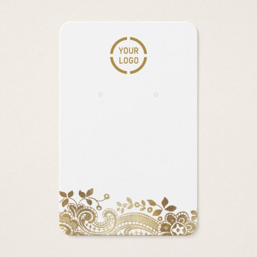 Dentelle d'or Faux logo personnalisé oreille blanc (Devant)