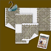 Dentelle d'or NOIR LUXUEUSE sur ensemble de servie