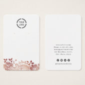 Dentelle d'or rose logo personnalisé écran d'oreil (Devant & derrière)