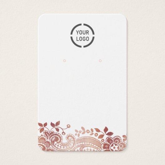 Dentelle d'or rose logo personnalisé écran d'oreil (Devant)