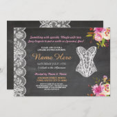 Dentelle du Invitation Floral Bridal (Devant / Derrière)