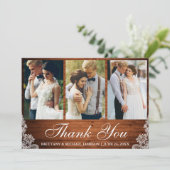 Dentelle en bois rustique 3 Mariage photo Merci (Debout devant)