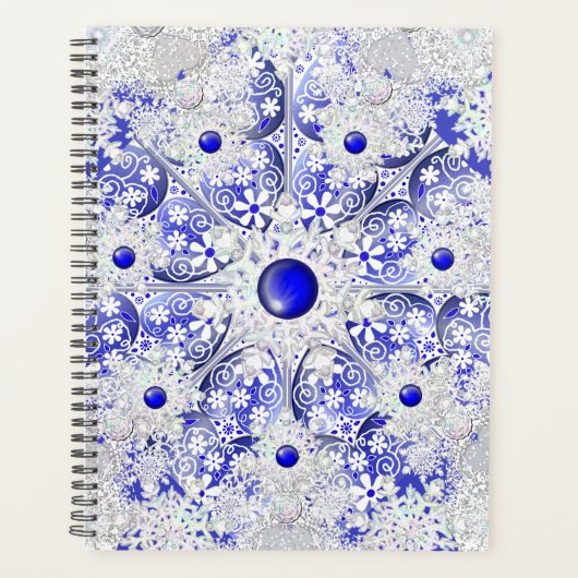 Dentelle en céramique bleu de la Grèce & flocon de (Devant)
