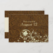 Dentelle en cuir Brown foncé RSVP avec enveloppes (Devant / Derrière)