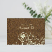 Dentelle en cuir Brown foncé RSVP avec enveloppes (Debout devant)