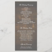 Dentelle et bois Gold Confetti Programme de mariag (Dos)