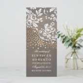 Dentelle et bois Gold Confetti Programme de mariag (Debout devant)