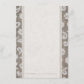 Dentelle et burlap carte de détail de mariage camp (Dos)