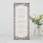 Dentelle et burlap menu mariage campagnard rustiqu (Debout devant)