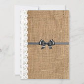 Dentelle et Faire-part de mariage Burlap (Dos)